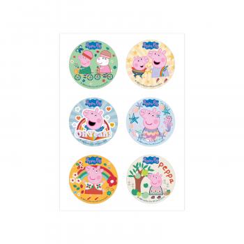 6 Essbare Muffin- & Cupcake-Aufleger "Peppa Wutz", 5,8 cm