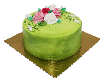 grüne Torte mit Rosen