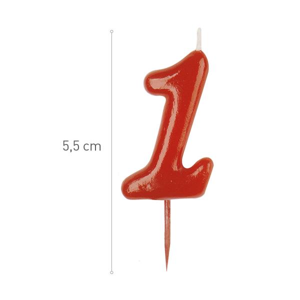 Geburtstags-Tortenkerze Zahl "1" (5,5 cm)