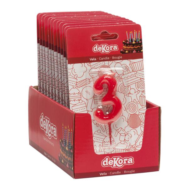 Geburtstags-Tortenkerze Zahl "3" (5,5 cm)